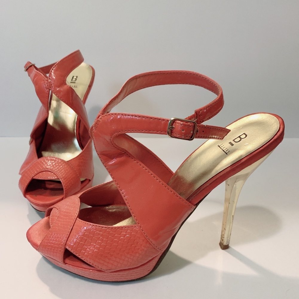 Orange and Gold Heel Sandals